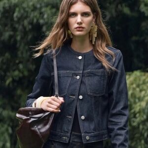 Zara Collection Blogger Fave Fitted Denim Blazer/Jacket Size Medium